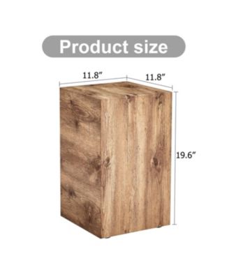 Modern MDF Coffee Table with Stylish Woodgrain, 11.8 x 11.8 x 19.6 inch