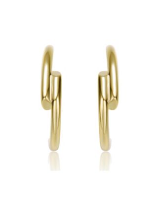 14K Gold Plated Open Half Hoop Earrings