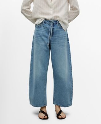MANGO - Women's Belted Balloon Jeans