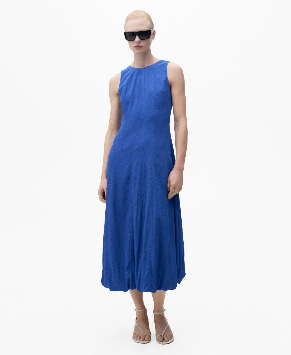 Mango Women's Puffed Hem Midi Dress