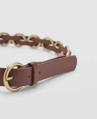 Женский комбинированный пояс с металлическими кольцами Mango