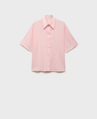 Women's Short Sleeve Linen-Blend Shirt
