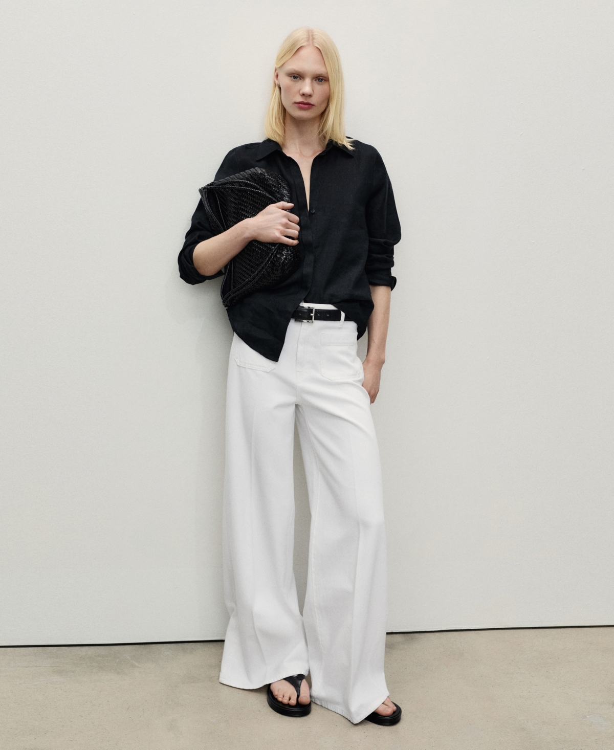 Mango Women's Pocketed Wide Leg Jeans