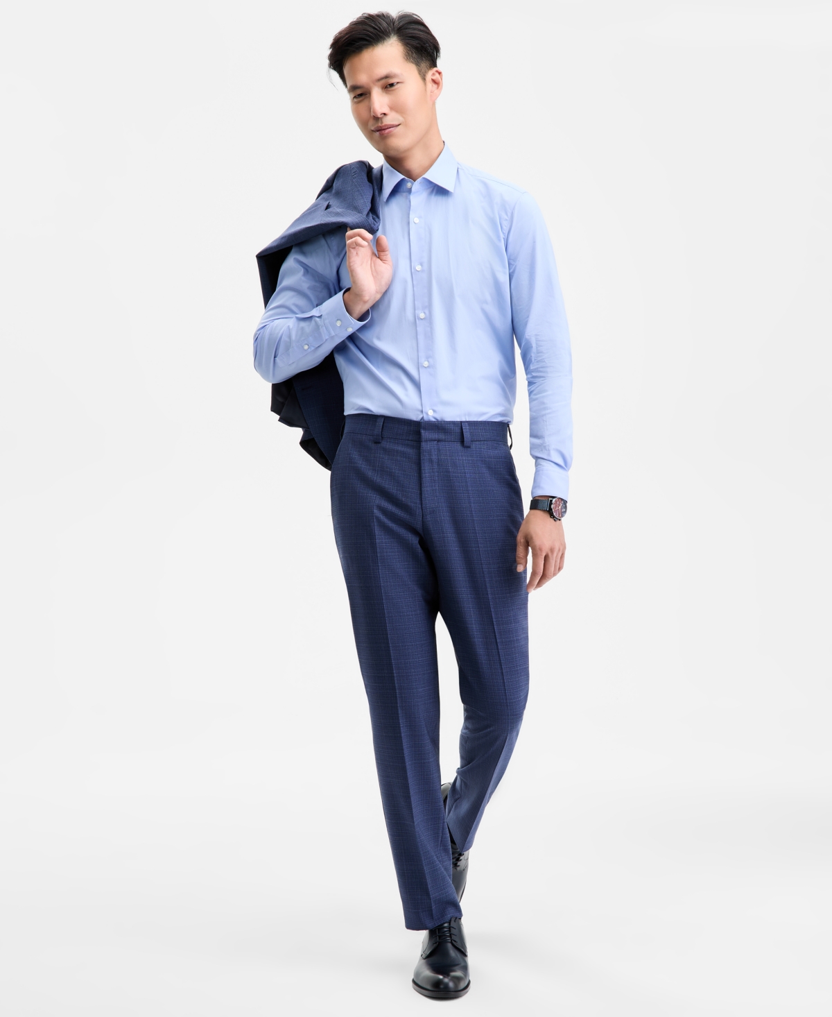 Hugo Boss Hugo By  Men's Modern-fit Plaid Suit Pants In Blue