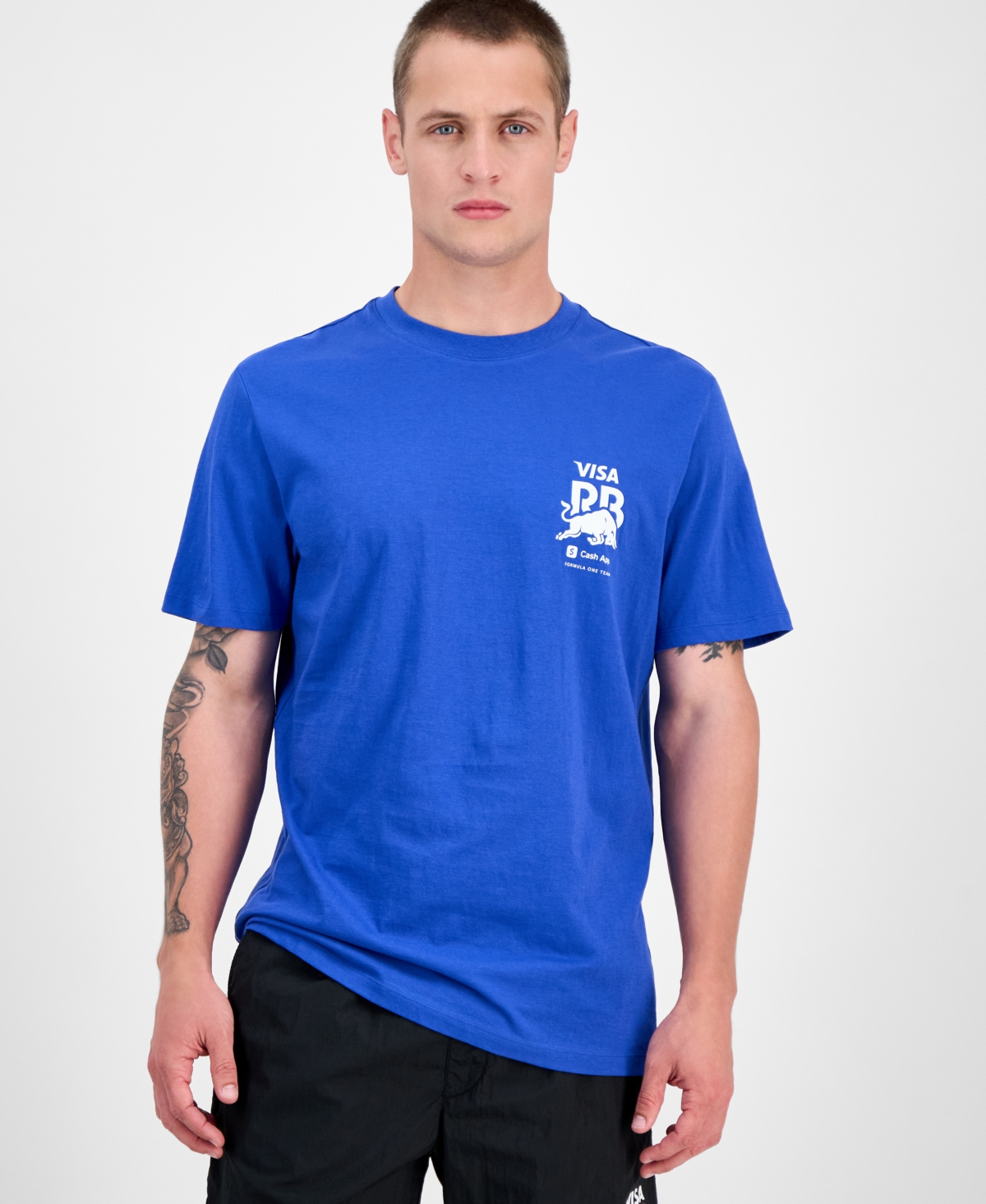 Hugo by Hugo Boss Men's Core Fanwear Relaxed Fit Short Sleeve Crewneck Graphic T-Shirt - Med Blue