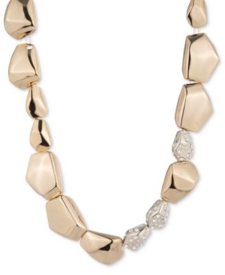 Эффектное двухцветное ожерелье из самородков Паве от Givenchy, удлинитель 16 дюймов + 3 дюйма