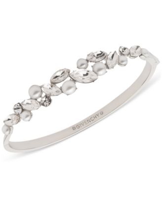 Браслет Givenchy с серебристыми кристаллами и искусственным жемчугом