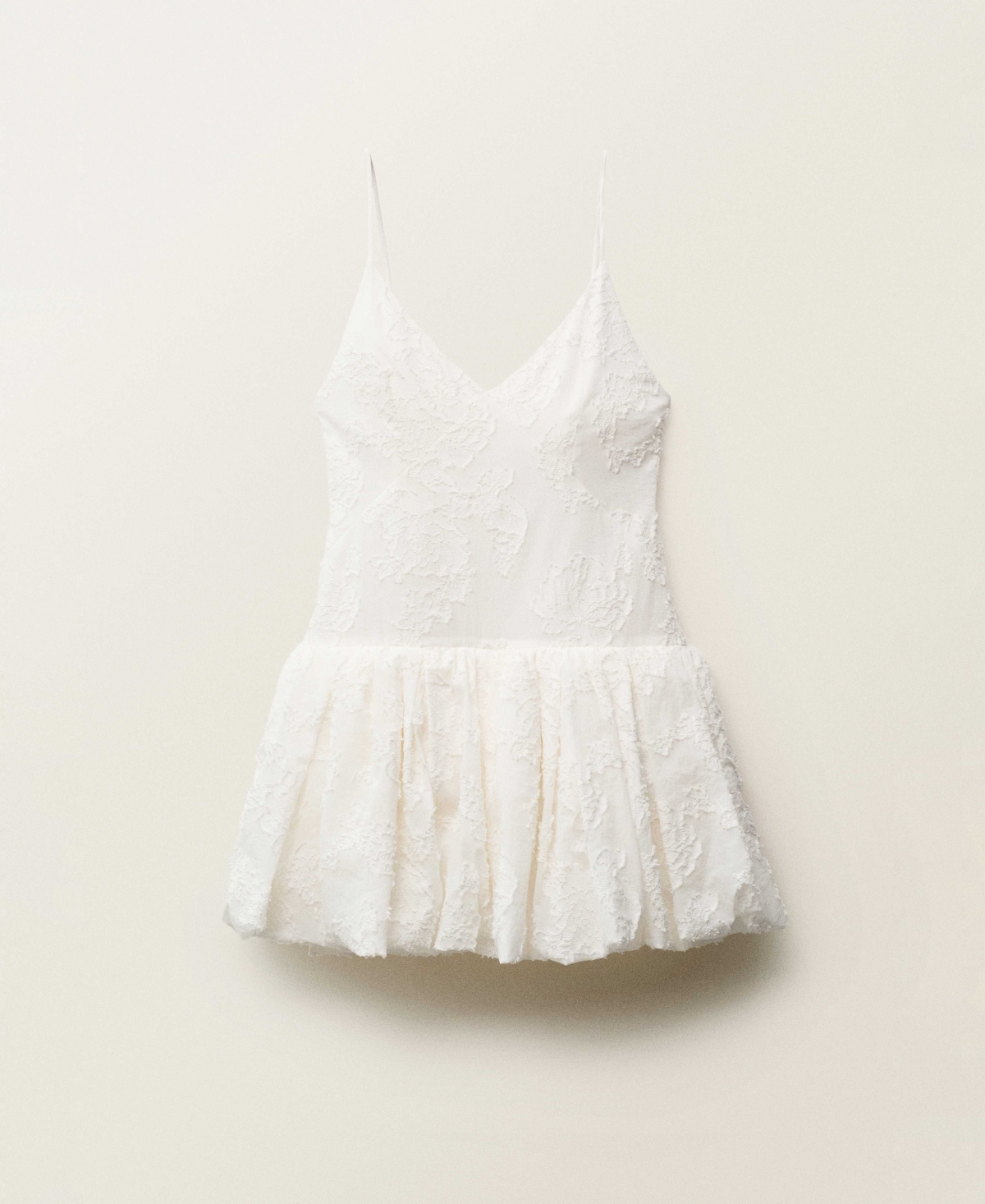 Mango Embroidered Bubble Minidress In White