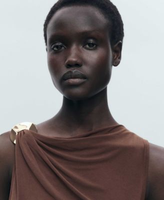 Women's Metallic Detail Draped Dress