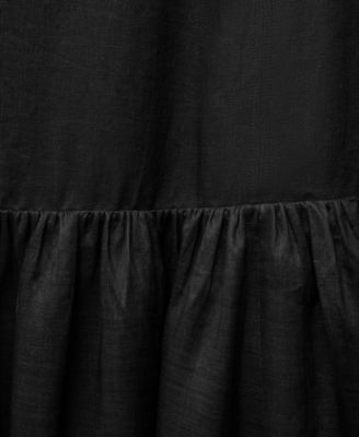 Women's Ruffled Linen-Blend Dress