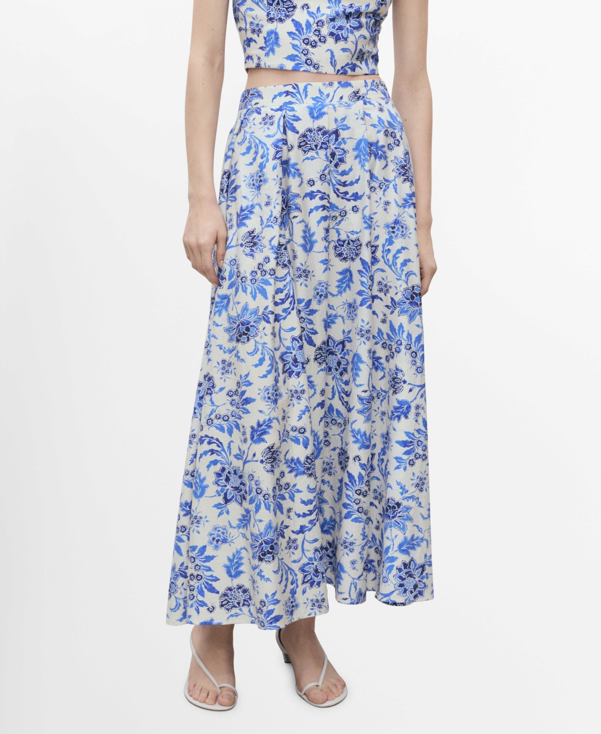 Mango Women's Long Floral Flared Skirts