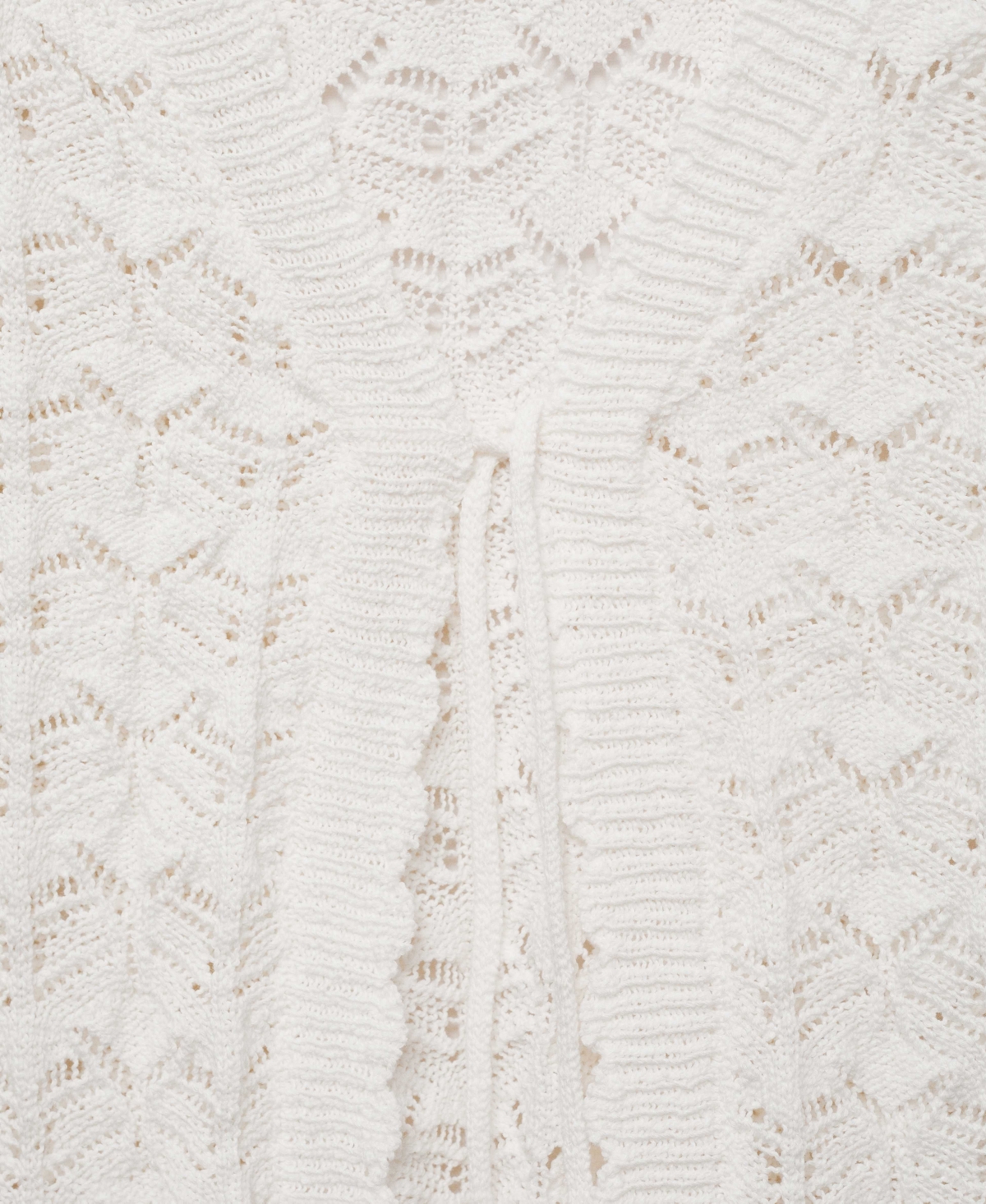 Mango Women's Crochet Bow Closure Cardigan