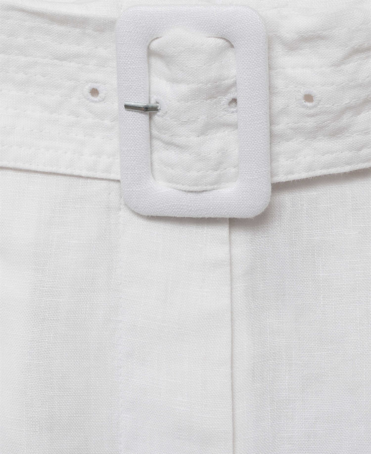 Women's Belt Linen-Blend Bermuda Shorts