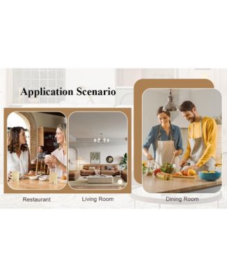 Streamdale Textured Wood MDF Dining Table Set, 4 Fabric Chairs (67"x36