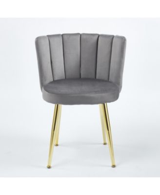 Streamdale Modern Velvet Dining Chair (Set of 2) with Golden Legs