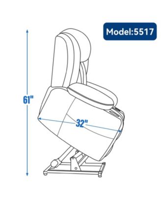 Chenille Power Lift Recliner, Massage & Heat, USB, Cup Holders
