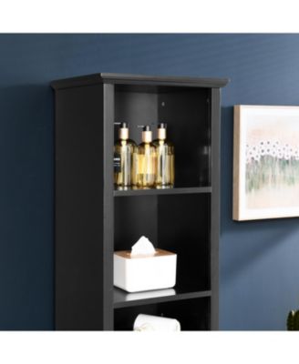 Streamdale 64" Bathroom Storage Cabinet with Laundry Hamper and Adjustable Shelves