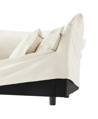 Streamdale Cream Chenille 2-Seater Sofa with Ottomans