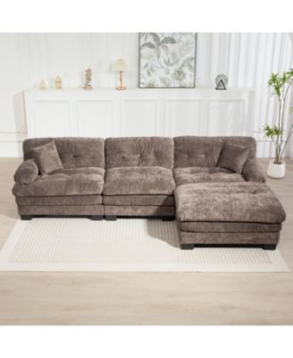 Streamdale L-Shaped Sectional Sofa Sleeper Couch - Gray