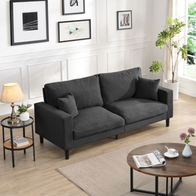 74" Sofa Bed, Wooden Frame 3 Seater, Modern Velvet Sofa