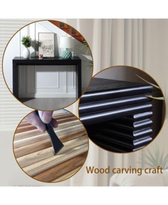 Modern Black Ribbed Console Table