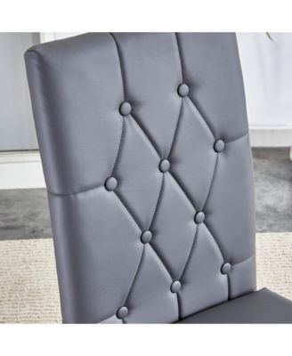 Streamdale 8-Piece Gray Armless Dining Chairs Elegance Meets Vintage