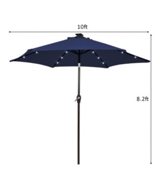 10 Feet Outdoor Patio Umbrella with Bright Solar LED Lights
