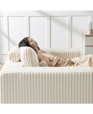 Corduroy Sponge Sofa Lounge Chair with Removable Footrest