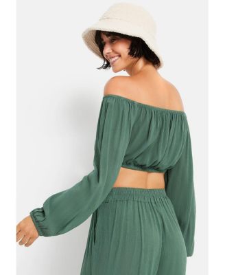 Women's Cropped Off The Shoulder Top