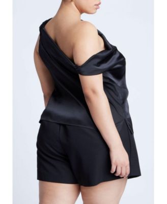 Атласный топ ELOQUII Plus размера плюс из крученого атласа