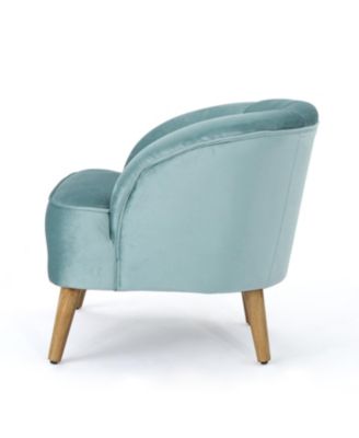 Streamdale Mid-Century Modern Velvet Club Chair With Birch Legs
