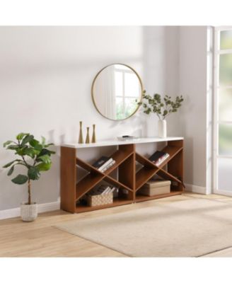 70.87" Farmhouse Table with Storage, X-Shape, Detachable Extra-Long