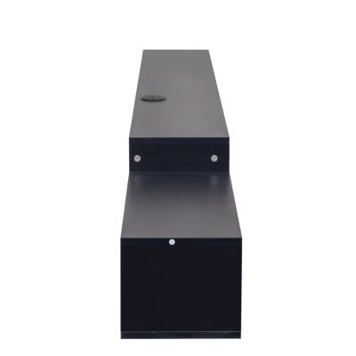 65.35in Wall Mounted Floating TV Stand with 20 Color LEDs and Charging Station