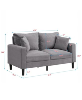 High Resilience 57" Loveseat Sofa, Modern Upholstered Sofa