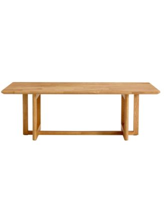Chinese style log wind Imitation rattan tea table rectangular solid wood coffee table small family living room tea table