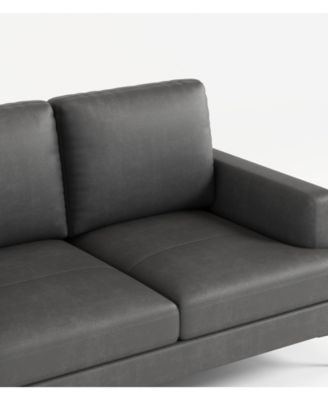 Sophisticated 77" Top Grain Leather Match Sofa with USB and Type C Outlets