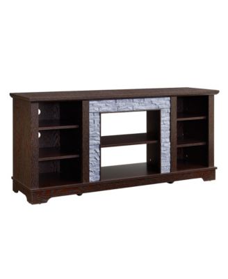  Modern Cherry TV Stand with Faux Stone Surround