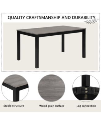 Streamdale 6-Piece Light Grey & Black Dining Set with Bench