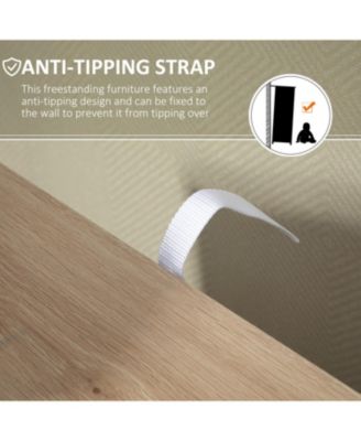 Freestanding Storage Cabinet, Bathroom Floor Cabinet with 4 Drawers and Door, Oak