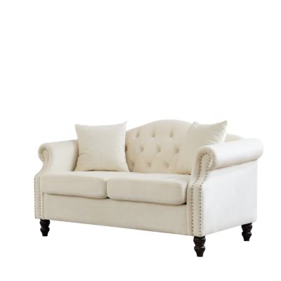 Streamdale Grey Velvet Chesterfield Sofa with Nailhead Trim