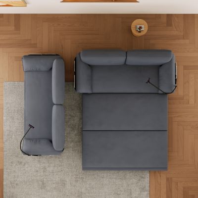 Streamdale 63" Velvet Multifunctional Sofa Bed (3-in-1)