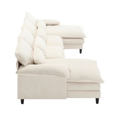 Streamdale U-Shaped Sectional Sofa with Chaise Lounge, BEIGE