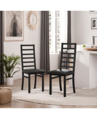 Modern Metal Dining Chairs, Set of 2 (Black)