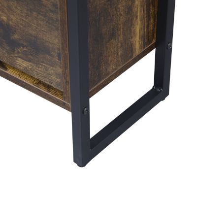 3-Drawer Slim Shoe Cabinet with Metal Handle, Black