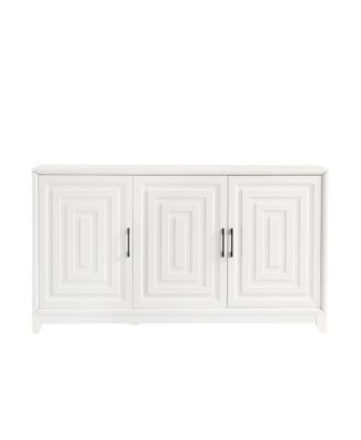 Modern TV Stand for TVs up to 65", with Storage & Solid Wood Legs