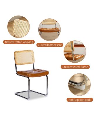  Modern Breuer Dining Chairs (Brown, Set of 2)