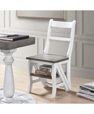 Solid Wood Foldable Ladderchair Dual Purpose Stepladders Step Display Stand Flower Stand forHome,Library,Kitchen