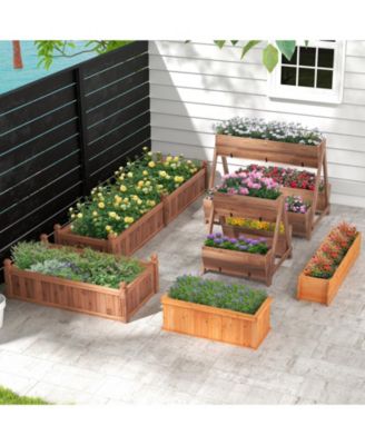 Freestanding Vertical Raised Garden bed with 3 Wooden Planter Boxes