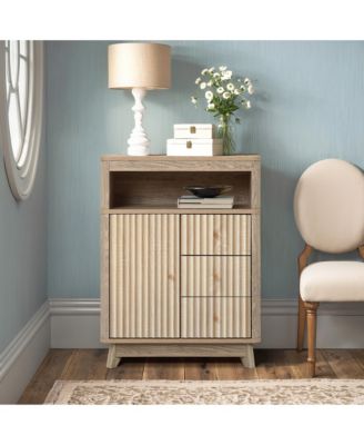 Manufactured Wood Wave-Patterned 3-Drawer 1-Door Bathroom Cabinet