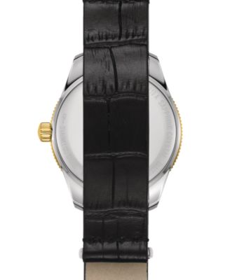 Women's Swiss DS Heritage Black Leather Strap Watch 38mm